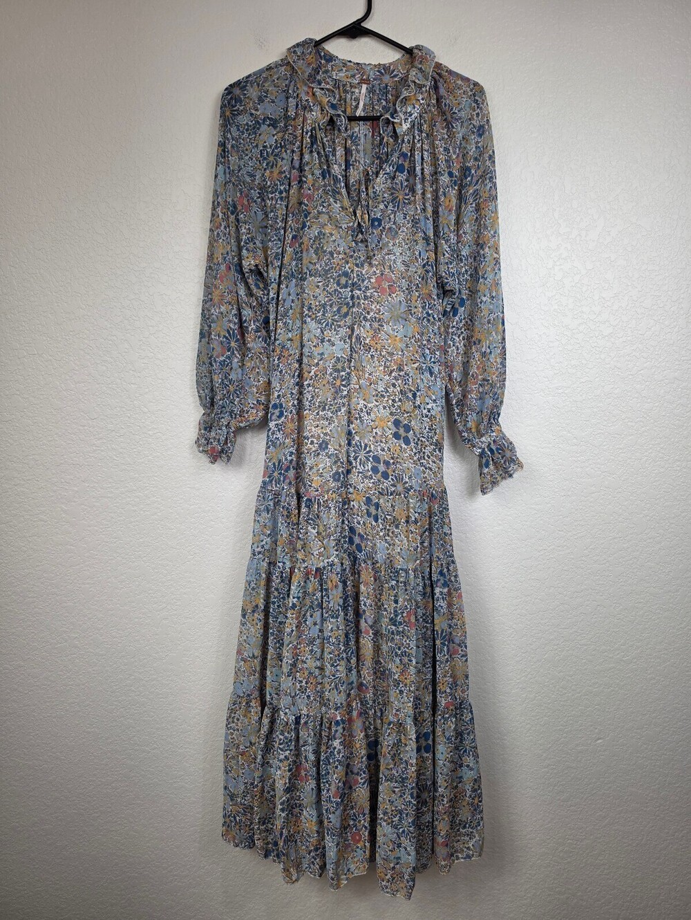 Free People Floral Long Sleeve Maxi Dress Small